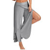 Womens Slit Flared Palazzo Trousers Wide Leg High Loose Chiffon Yoga Harem Pants