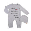 3Pcs Newborn Baby Boys Girls Romper Bodysuit Jumpsuit Hat 2pcs Outfit Clothes UK