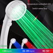 NeillieN LED temperature control three-color colorful models Negative ion shower nozzles can boost water saving Handheld shower se