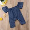 Kids Baby Girl Overalls Ruffle Jumpsuit Denim Romper Long Pants Outfit Clothes