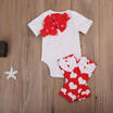 Infant Toddler Baby Love Romper BodysuitLeg Warmers Bow Headband Outfits Set