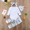 Newborn Infant Baby Boy Girl UnicornDinosaur Romper Pants 4Pcs Outfits Clothes