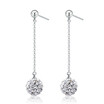 Cubic Zirconia Long Drop Earrings For Women Exaggerated Tassel Dangle Eardrop Simple Style Trendy Jewelry WHE85