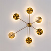 Baycheer HL484437 Polished Gold Round Led Wall Light 12W 3937" Wide 4 Light in Warm Light