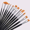 12Pcs Flat Tip Artist Paint Brush Lot Set Nylon Hair Watercolor Oil Painting Pen