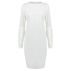 Round Neck Petal Sleeve Fitted Dress