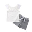 Newborn Toddler Infant Baby Kids Girls Lace Tops Short Pants Sleeveless Outfits