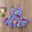 Toddler Kids Baby Flower Girl Kids Princess Snow White Floral Party Mini Dresses