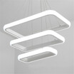 Baycheer HL487483 Round Corners&Linear Frame Led Chandelier Multi Tier Rectangular White Light LED Chandelier in White