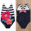 Toddler Baby Girl Stripe Floral One-piece Bikini Summer Beach Swimwear Swimsuit