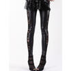 Womens Wet Look Gothic Lace Floral Rose Leggings Sheer Low Waist Slim Pants
