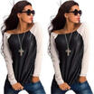 Womens Long Sleeve Blouse Pullover Jumper Crop Tops Casual Loose Cotton T-Shirt