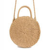 US Straw Retro Bag Rattan Woven Round Handbag Vintage Knitted Messenger Purse