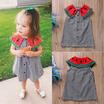 Toddler Kid Baby Girl Checked Princess Tutu Dress Floral Casual Party Dresses
