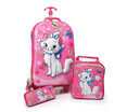 Baigio 3Pcs 3D Cute Cat Design Children Trolley Carry-on Hand Luggage Set16 inch