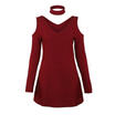 US Women Off Shoulder Sexy Chocker Sweater Swearshirt Dress Pullover Top Jumper