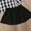 US Toddler Kids Baby Girl Plaid Bowknot Tops T-Shirt Dress Skirts Outfit Clothes