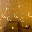 Plug In LED Moon & Star Curtain Lights Fairy String Shop Window Display Xmas