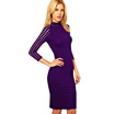 Womens Wear Holes Hollowing Out Sleeve A High Collar Pencil Dress