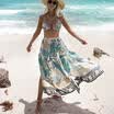 Boho Women Chiffon High Waist Summer Beach Long Maxi Dress Floral Cover-Up Skirt