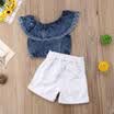 2PCS Newborn Baby Girls Kids Summer T-Shirt Top Short Pants Outfit Set Clothes