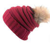 Women Ladies Winter Beanie Hat Warm Knitted With Small Crystals Large Pom Pom US