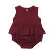 Toddler Infant Kid Baby Girl Red Cotton Romper Jumpsuit Bodysuit Outfits Clothes