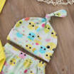 4pcs Newborn Baby Girl Boy Short Sleeve Chick Print RomperPants Outfits Summer