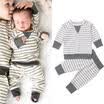 Newborn Baby Boys Girls Cotton Clothes Long Sleeve Tops T Shirt Pants Outfit Set