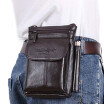 Men Vertical Leather Belt Bag Belt Loop Cell Phone Holster Case Hook Waist Bag Purse Wallet Travel Shoulder Crossbody Fanny Pack