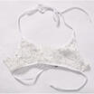 Womens Floral Halter Lace Triangle Bralette Unpadded Bra Crop Top Lingerie
