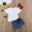 3PCS Toddler Kids Baby Girl Short Sleeve Top T ShirtShorts Clothes Outfit Set