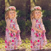 Lovely Girls Flower Print Princess Dress Sleeveless Kids Casual Dress Sundress