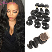 Brazilian Body Wave With Closure 3 Bundles Brazilian Virgin Hair Body Wave With Closure 7a Grade Unprocessed Human Hair Weave