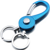 JOBON double key ring easy to pick the waist hanging key ring car key chain ring ZB-070 blue creative gift birthday gift