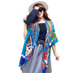 MSEK WSJ161695 lady scarf carriage printing large square towel Europe&the United States range of towel warm shawl blue