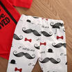 Newborn Baby Boys Top Romper Moustache Pants Hat Outfits Set Clothes 0-24M 3Pcs