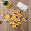 UK Newborn Baby Girl Long Sleeve Romper Floral JumpsuitHeadband Cotton Clothes