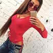 Women V Neck Bodycon Knit Bodysuit Jumper Romper Sweater Mini Dress Leotard Tops