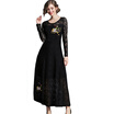 New High-End Embroidery Long Sleeved Slim Lace Dress
