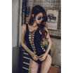 Hot Women One Piece Beach Swimsuit Swimwear Bathing Black Push Up Padded Bikini