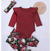 Newborn Baby Girls Floral Clothes Romper Bodysuit Leggings Headband Outfits Sets