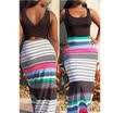 US Seller Sexy Women Boho Summer Evening Party Striped Long Dress Beach Dresses