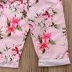 USA 2pcs Summer Kid Baby Girl Bow Floral Crop Top VestBowknot Pants Outfits Set