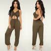 Women Clubwear Bodysuit Party Jumpsuit Romper Fitness Chiffon Long Trousers