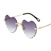 New Arrival Love Heart Sunglasses for Women Fashion Rimless Sun Glasses for travel Cute Sexy Candy Colors Ladies Eyewear UV400
