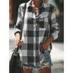 Fashion Womens Plain Casual Shirt Blouse Plaid autumn Fitted Soft Cotton