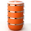 Jilui Rice Box Pens Love Series 28L Stainless Steel Four Layer Color Lunch Box TB-104 Orange