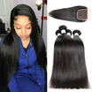 3 Bundles Malaysian Virgin Hair Body Wave with Closure Mink Malaysian Hair Bundles with Lace Closure Human Hair