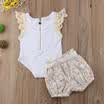 Newborn Toddler Baby Girl Clothes RompersLace Pants Shorts Summer 2PCS Outfits